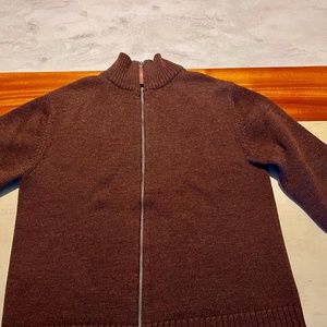 Merino Wool zip up mockneck sweater